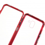 Kryt s magnetickým rámčekom a tvrdeným sklom pre Samsung Galaxy J6 (2018) - červený