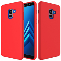Silikónový kryt Liquid pre Samsung Galaxy A8 Plus (2018) - červený