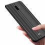 Nxe plastový kryt pruhy pre Samsung Galaxy J6 Plus - čierny