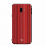 Nxe plastový kryt pruhy pre Samsung Galaxy J6 Plus - červený