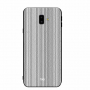 Nxe plastový kryt pruhy pre Samsung Galaxy J6 Plus - sivý