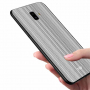 Nxe plastový kryt pruhy pre Samsung Galaxy J6 Plus - sivý