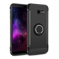 Kryt s brúsenou textúrou a držiakom pre Samsung Galaxy J4 Plus - čierny