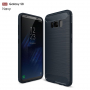 Plastový kryt s brúsenou textúrou pre Samsung Galaxy S8 - tmavomodrý