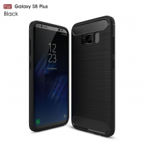 Plastový kryt s brúsenou textúrou pre Samsung Galaxy S8 Plus - čierny