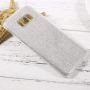 Plastový trblietavý kryt 3v1 pre Samsung Galaxy S8 - strieborný
