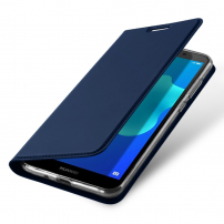 Dux Ducis Skin Pro kožené flipové puzdro pre Honor 7S - tmavomodré