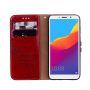 Enkay Kožené flipové puzdro pre Honor 7S - červené
