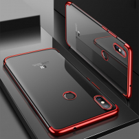 Cafele plastový kryt číry s rámčekom pre Xiaomi Mi 8 - červený