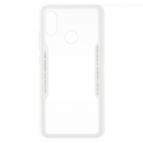Plastový kryt so silikónovým okrajom pre Xiaomi Mi 8 - biely