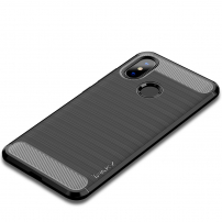 Ipaky plastový kryt s brúsenou textúrou pre Xiaomi Mi 8 - čierny