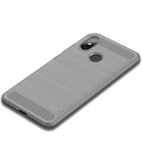 Ipaky plastový kryt s brúsenou textúrou pre Xiaomi Mi 8 - sivý