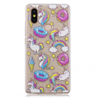 Plastový kryt jednorožce a donuty pre Xiaomi Mi 8 - transparentný