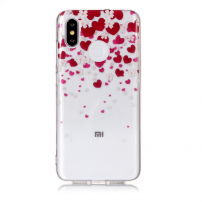 Plastový kryt srdce a kvetiny pre Xiaomi Mi 8 - transparentný