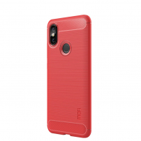Mofi ochranný kryt s brúsenou textúrou pre Xiaomi Redmi Note 6 Pro - červený