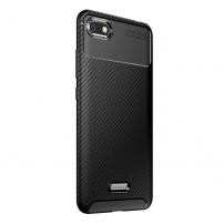 Ochranný kryt s textúrou karbónových vlákien pre Xiaomi Redmi 6 - čierny