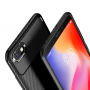 Ochranný kryt s textúrou karbónových vlákien pre Xiaomi Redmi 6 - čierny