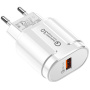 Rýchlonabíjací adaptér 18W QC 3.0 pre bezdrôtové stojančeky - biely