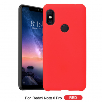 Ochranný pogumovaný mäkký kryt pre Xiaomi Redmi Note 6 Pro - červený