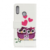 Kožené puzdro sovia rodinka pre Xiaomi Redmi Note 7 - biele