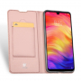 Dux Ducis kožené puzdro s priehradkou na karty pre Xiaomi Redmi Note 7 - ružovo-zlaté