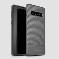 Ipaky kryt s textúrou karbónových vlákien pre Samsung Galaxy S10 - sivý