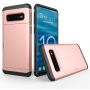 Plastový kryt s priehradkou na kartu pre Samsung Galaxy S10 Plus - zlatoružový