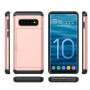 Plastový kryt s priehradkou na kartu pre Samsung Galaxy S10 Plus - zlatoružový