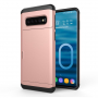 Plastový kryt s priehradkou na kartu pre Samsung Galaxy S10 Plus - zlatoružový