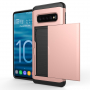 Plastový kryt s priehradkou na kartu pre Samsung Galaxy S10 Plus - zlatoružový