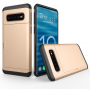 Plastový kryt s priehradkou na kartu pre Samsung Galaxy S10 Plus - zlatý