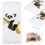 Plastový kryt panda a bambus pre Samsung Galaxy S10 Plus - transparentný