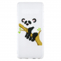 Plastový kryt panda a bambus pre Samsung Galaxy S10 Plus - transparentný