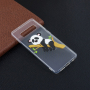 Plastový kryt panda a bambus pre Samsung Galaxy S10 Plus - transparentný