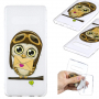Plastový kryt sova s listom pre Samsung Galaxy S10 Plus - transparentný