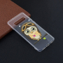 Plastový kryt sova s listom pre Samsung Galaxy S10 Plus - transparentný