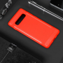 Matný kryt s textúrou karbónových vlákien pre Samsung Galaxy S10 Plus - červený