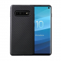 Plastový kryt s textúrou karbónových vlákien pre Samsung Galaxy S10 Plus - čierny