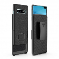 Plastové puzdro s príchytkou na opasok pre Samsung Galaxy S10 Plus - čierne