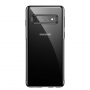 Baseus plastový číry kryt s rámčekom pre Samsung Galaxy S10 Plus - čierny