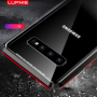 Luphie kryt s magnetickým rámčekom a tvrdeným sklom pre Samsung Galaxy S10 - červený