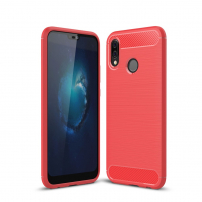 Plastový kryt s brúsenou textúrou na Huawei P20 Lite - červený