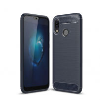 Plastový kryt s brúsenou textúrou pre Huawei P20 Lite - tmavomodrý