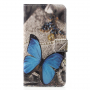 Flipové puzdro modrý motýľ pre Huawei P20 Pro - sivé