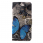 Flipové puzdro modrý motýľ pre Huawei P20 Lite - sivé