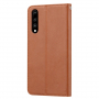 Kožené flipové puzdro pre Huawei P20 Pro - hnedé