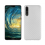 Plastový kryt s textúrou karbónu pre Huawei P20 Pro - strieborný