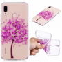 Plastový kryt ružový strom pre Huawei P20 Lite - transparentný