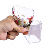 Plastový kryt kvetinový jeleň pre Huawei P20 Lite - transparentný