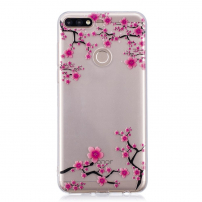 Plastový kryt kvitnúci strom pre Huawei Y7 Prime (2018) - transparentný